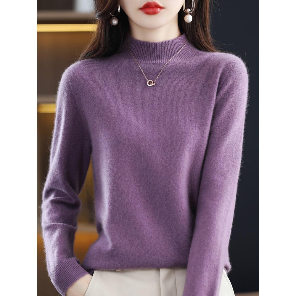 Maglione in lana merino e cashmere Maglione lavorato a maglia da donna Dolcevita Pullover a maniche lunghe Abbigliamento autunno inverno Maglioni caldi
