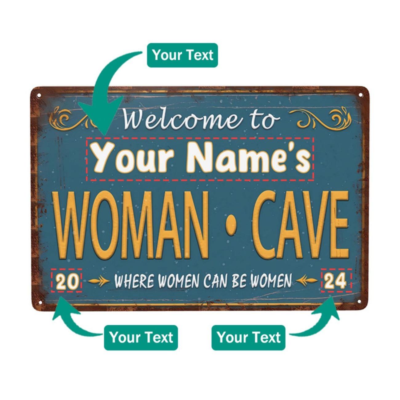

1pc Custom Aluminum Sign Women s Man Cave Home Wall Decor Personalized білий
