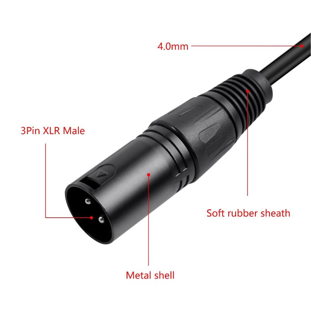 30cm / 11.8in 3 Pin Balanced Adapter Cord Plug and Play Microphone Splitter Cable  Recording Studio