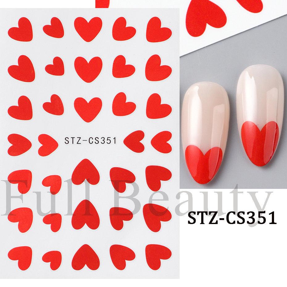 Nail Art Stickers Ins Red Lip Cherry Strawberry Y2K Sweet Cool Style Bow Digital Adhesive Nail Stickers