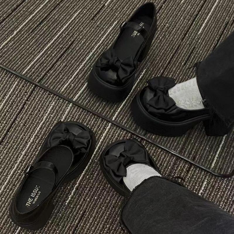 Woman Pumps with Bow Super High Heel Mary Jane Shoes for Women Platform Summer 2025 Young Korean Style Discount Shoe Fashion 39