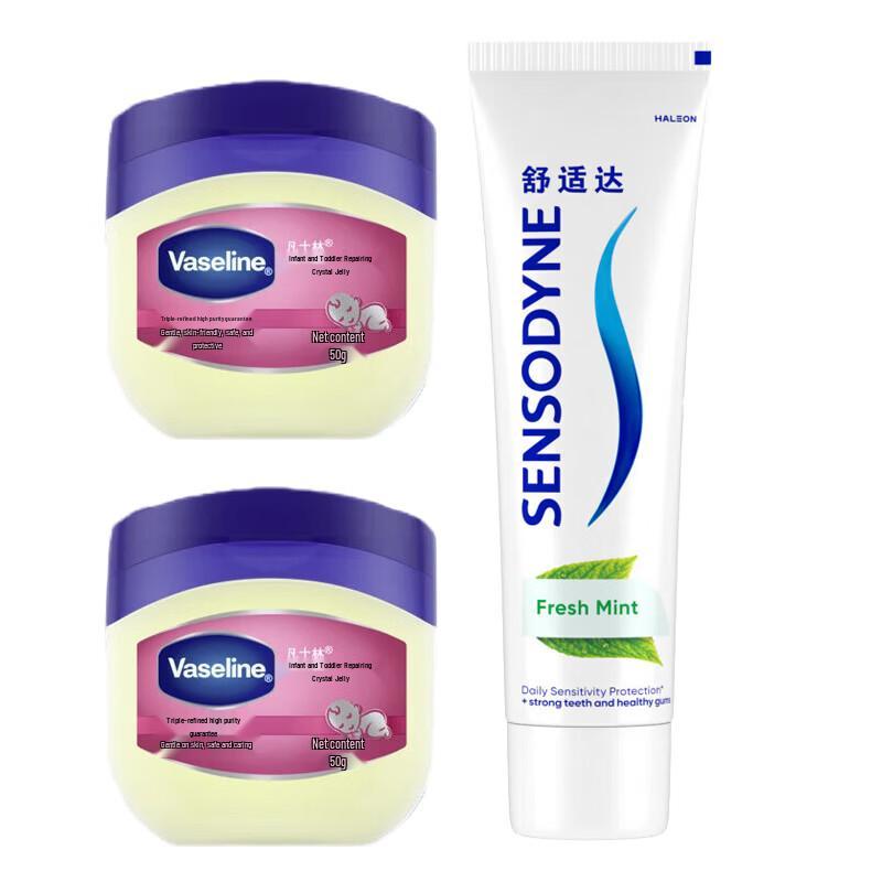 

Sensodyne Fresh Mint Toothpaste & Vaseline Baby Jelly Bundle