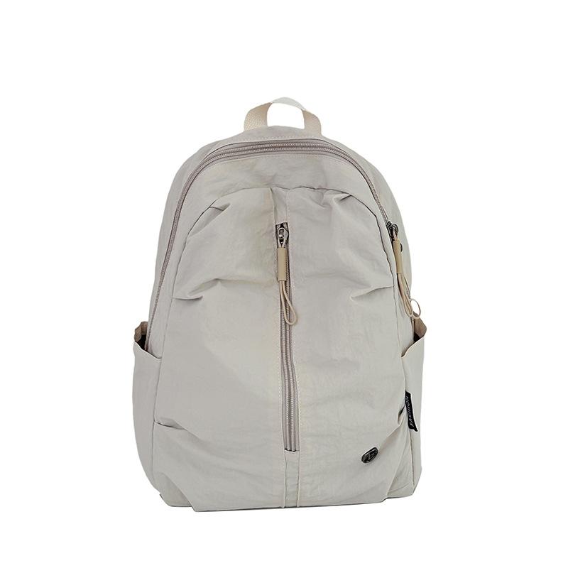 

Летний новый рюкзак простого однотонного цвета высокой ценности для мужчин и женщин, уличная повседневная сумка на двойном плече белый