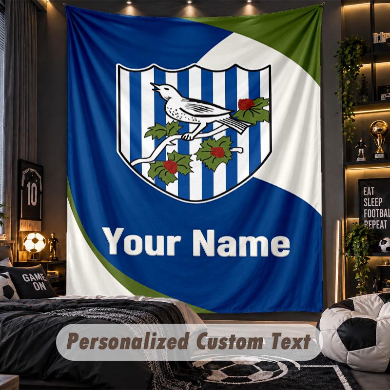 TapestryWest Bromwich Albion FC Custom Name Text Personalized Wall Hanging Tapestry Home Wall Decor