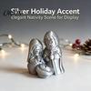 Bookshelf Christmas Figurines 3D Printed Nativity Figurine, Cute Holy Family Statue, Religious Scene Ornaments Holiday Desktop for Windowsills