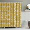 Tenda da Doccia Geometrica Dorata con Anelli Bianchi Decorazione Bagno per Casa Hotel Tessuto Impermeabile e Lavabile Lunga 72 Pollici (30X6