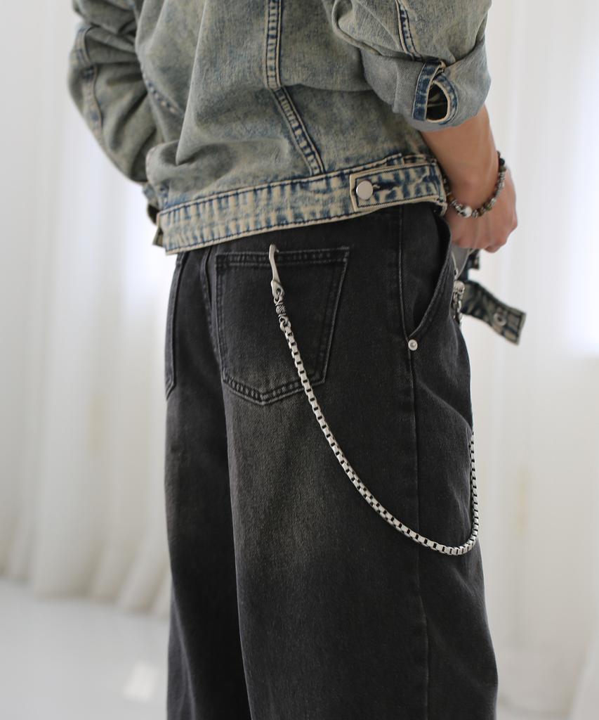 SHOVEOFF Svc-534 Handmade Skull Antique Silver Pants Chain