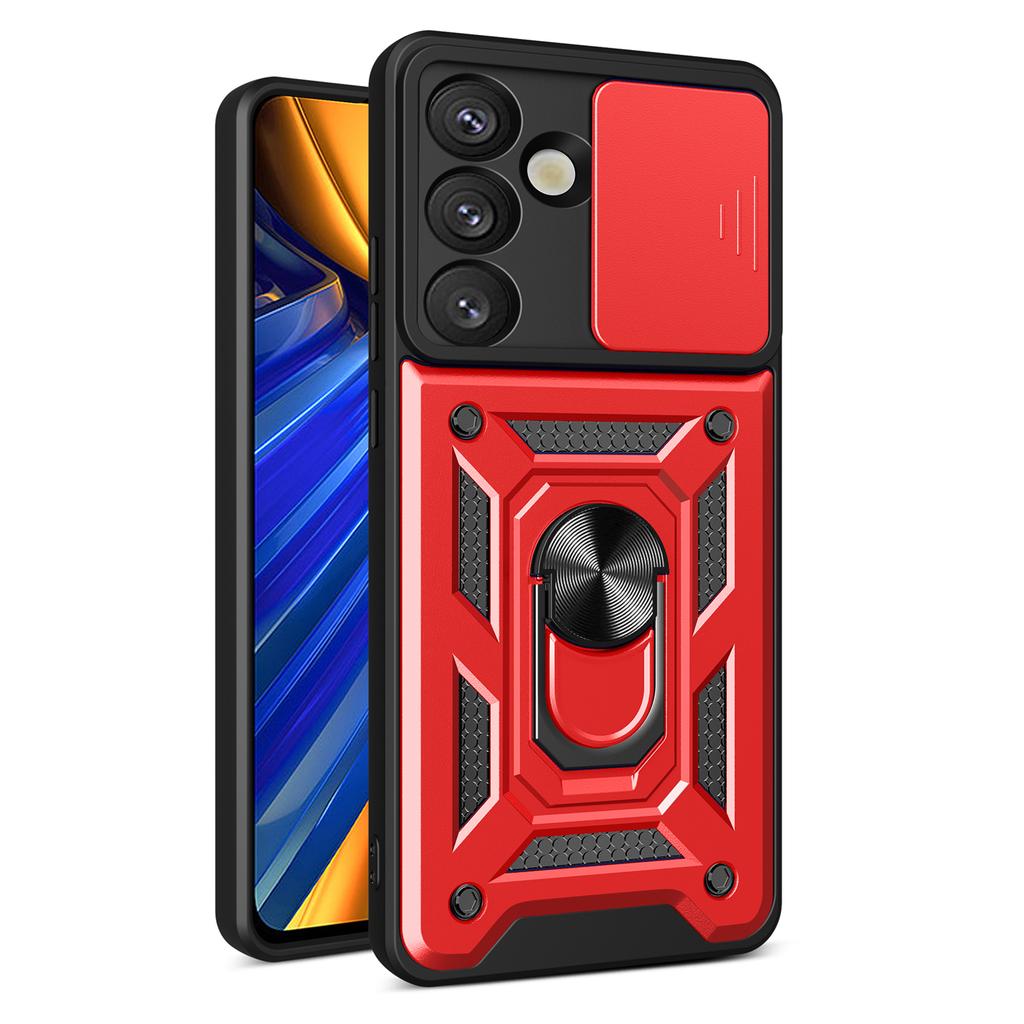 AMORUS For Samsung Galaxy S25+ Case Kickstand PC+TPU Phone Cover with Camera Lens Slider