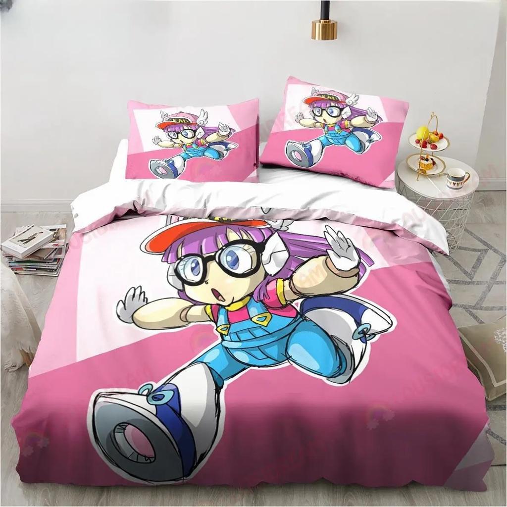 New Cute Cartoon DR Slump Arale Anime Bedding Set King Twin Double Microfiber Polyester Duvet Cover