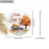 2D Flat Autumn Harvest Festival Wooden Sign, Unique Hello Fall Decorative Plaque, Ideal for Outdoor, Indoor, Home Decor