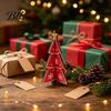 Easy Storage Seasonal Decorations Wooden Christmas Tree Tabletop Decoration, Rustic 3D Interlocking Ornaments, Vintage Reusable Eco Friendly