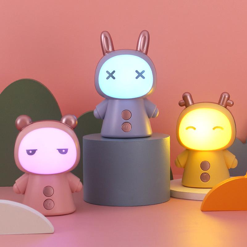 Creative Cartoon LED Desk Lamp with Multi-Function and Eye Protection for Student Reading and Children's Bedside Use