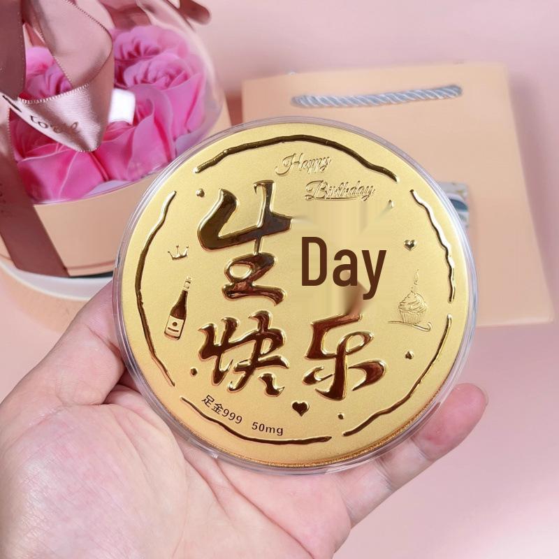 Pure Gold Happy Birthday Gold Coin 50mg - Get Rich Princess Gift Includes Gold