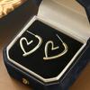 Unique Heart Earrings Elegant Simple Ear Jewelry Gold New Ear Clips Vintage Brushed Fashion Versatile Earrings