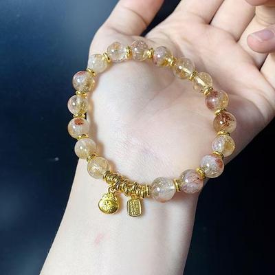 New Citrine Beaded Bracelet - Elegant Light Luxury Style, Popular On Xiaohongshu & Douyin