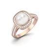 1.5 Cts Cushion Pearl 925 Sterling Silver Rose Vermeil Solitaire Engagement Wedding Women Ring