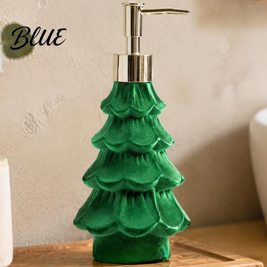 Bathroom Organizers And Storage Christmas Tree Soap Dispenser Flocking Effect Refillable Lotion Modern Pump for Guest Bottle Reusable Dispenser