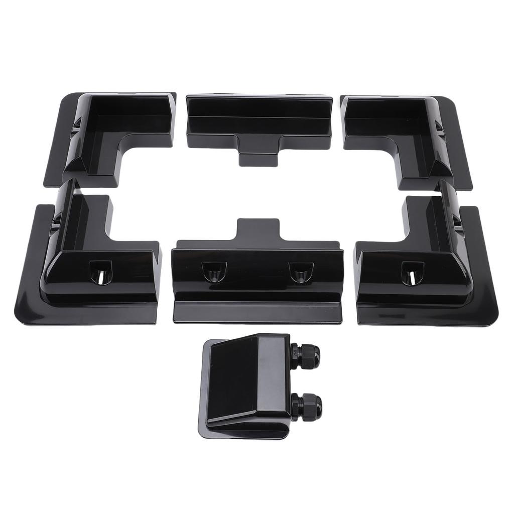 Solar Panel Mounting Brackets ABS Corner Bracket Kit with Junction Box Installation On RV Boats Camping Vehicle