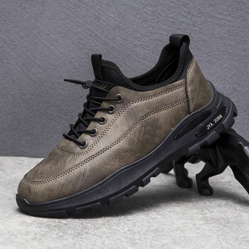 

Leather casual shoes men s new outdoor men s shoes one-pedal non-slip work shoes black waterproof labor insurance shoes 44