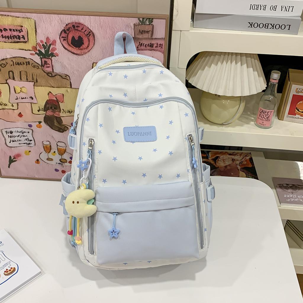 Schultasche1011 neue Schultasche Damen hochwertig Ins College-Stil Milchblau Mittelschülerinnen breiter Schultergurt Rucksack