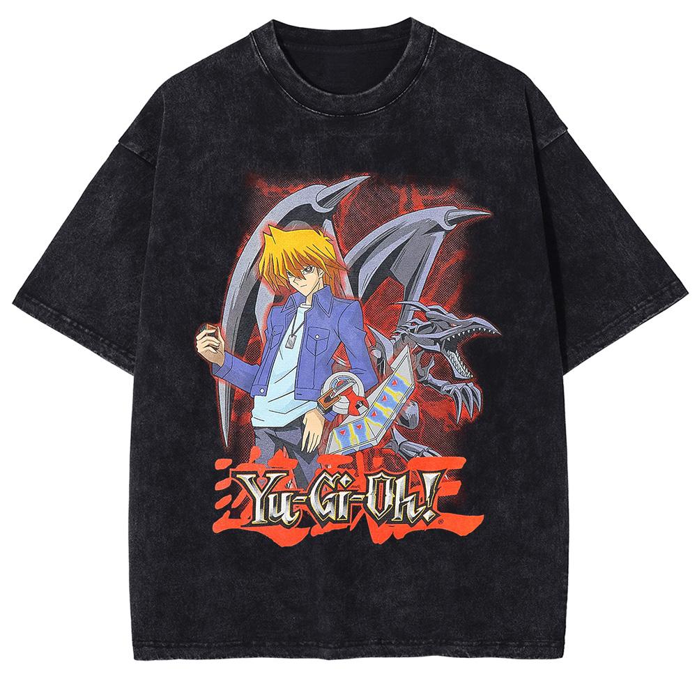 

Yu Gi Oh Anime Printed Tshirt Vintage Gothic Washed Oversized T Shirt Casual Short Sleeve Cotton Tees Tops Unisex Women Clothing S