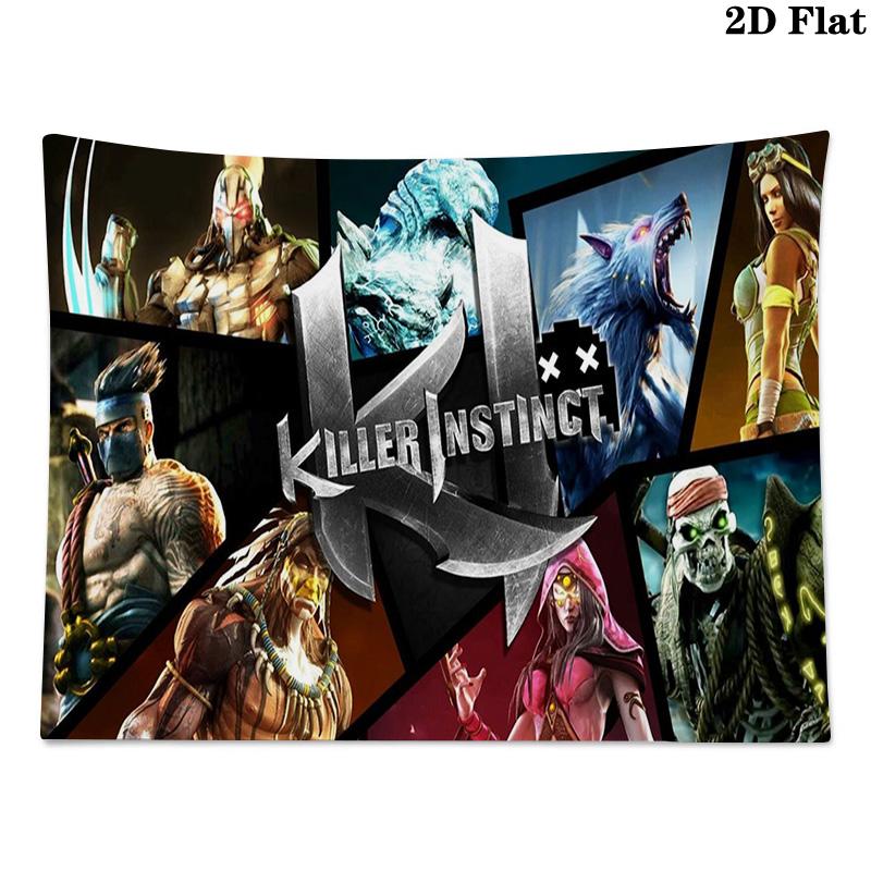 KILLER INSTINCT Wall Tapestry Aesthetic Wall Hanging Printed Fabric Blanket Decorative Tapestries for Bedroom Living Room Home Decor
