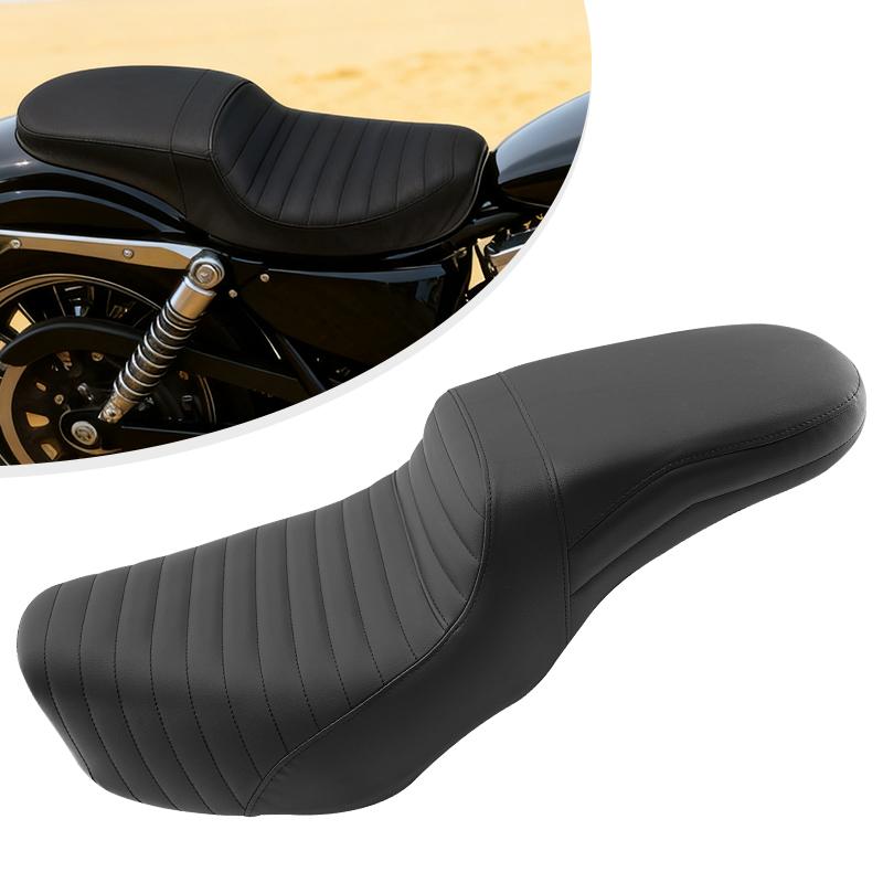 

Motorcycle Two-Up Front Rear Driver Passenger Seat Covers Cushion For Harley Dyna Super Glide Low Rider Street Bob FXDB 06-17 чёрный