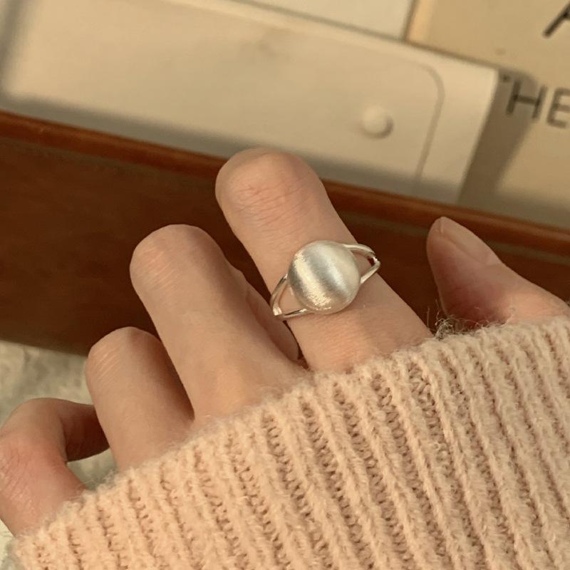 PANJBJ 925 Sterling Silver Texture Ring For Women Hollow Out Minimalism Vintage Jewelry Gift Dropshipping