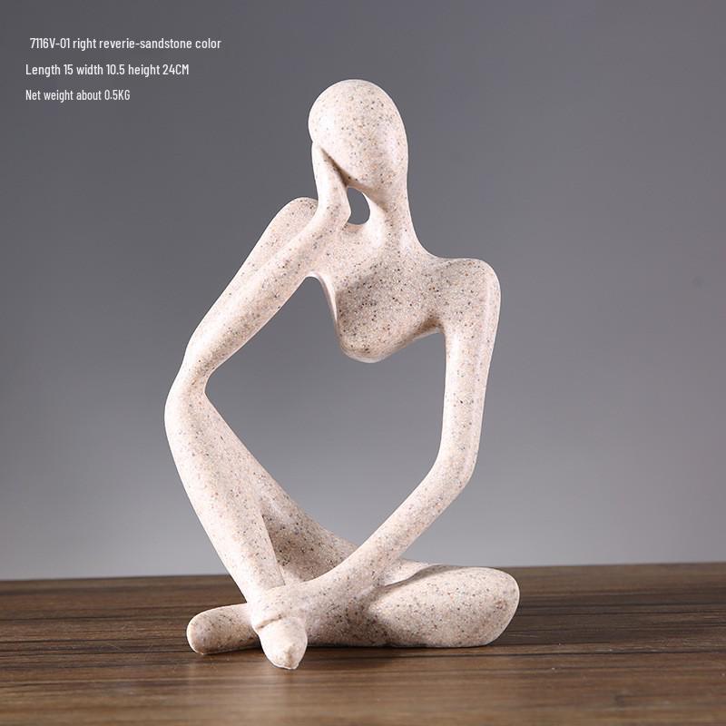 Abstract Resin Character Ornaments for Living Room and Desktop Decor