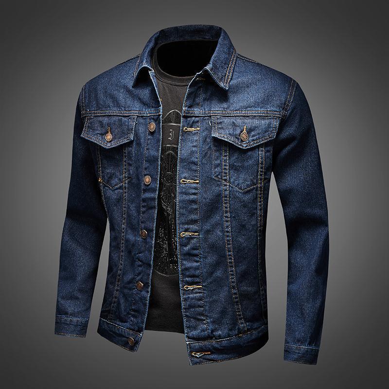 Men's Korean Style Slim Fit Retro Denim Jacket for Spring and Autumn - Casual, Versatile Workwear.