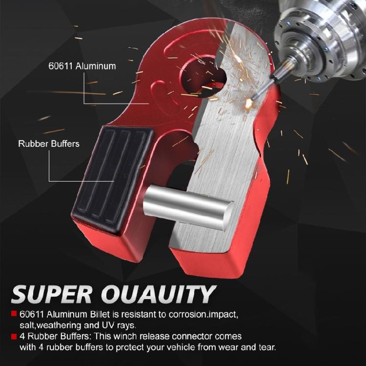 Rapid Connect Aluminum Winch Hook Secure Trailer Linkage Winch Shackle Mount for Off Road Towing Applications