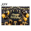 Bright Color Birthday Banner Happy Backdrop, Party Photo Background Cloth for Celebration, Reusable Bunting Flag Decor Kids Women, Supplies