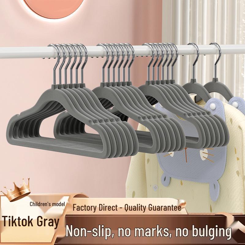 Semi-Circular Non-Slip Flocked Hanger: Traceless, No Shoulder Bumps, Shed-Free, Ideal for Home and Dorm Drying.