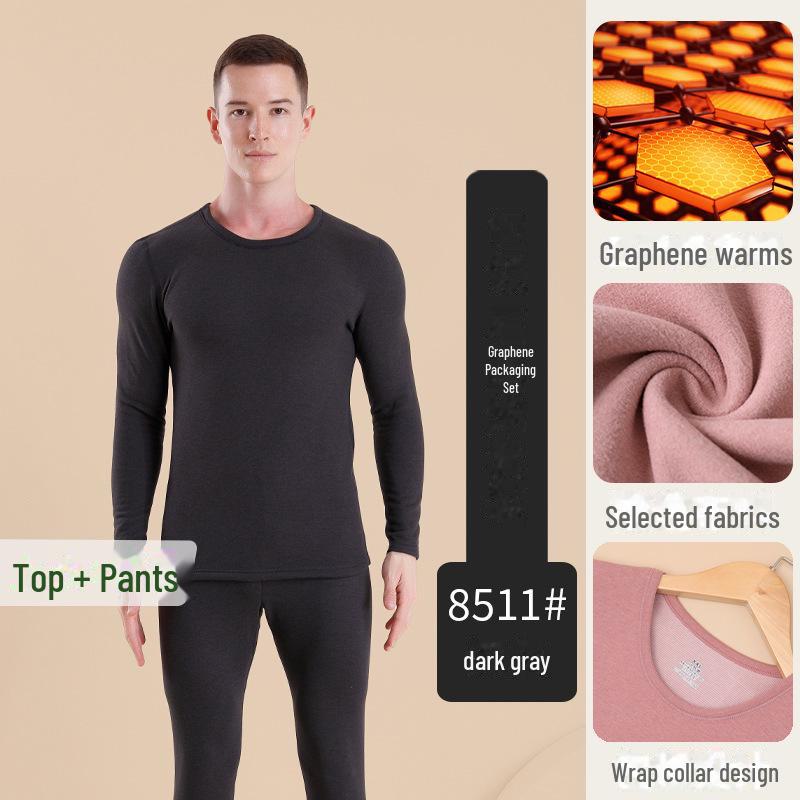 "7A Antibacterial Graphene Thermal Underwear Set - Men's and Women's Velvet Seamless Winter Base Layer"