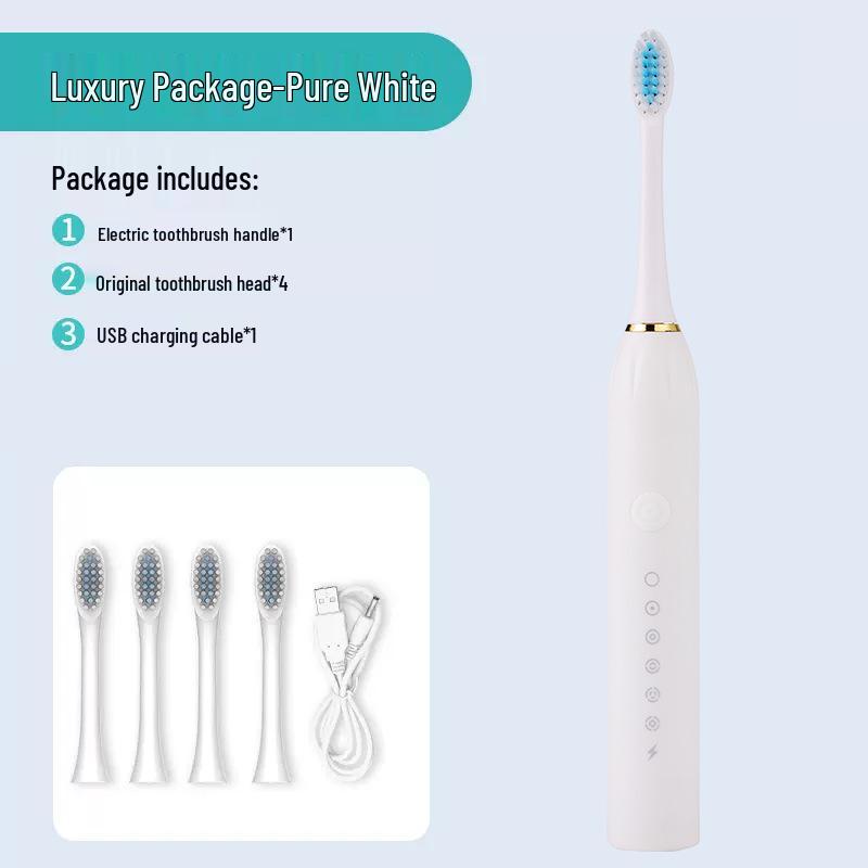 Men s and Women s Sonic Electric Toothbrush Set - Fully Automatic, Rechargeable, Cross-Border Hot Sale