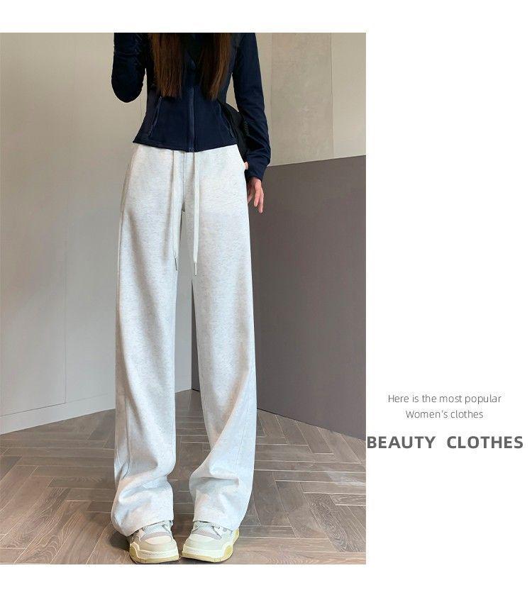 Women's Black Wide-Leg & Narrow Straight-Leg Sweatpants - Spring & Autumn 2025 Collection, Plus Velvet, Casual Banana Style