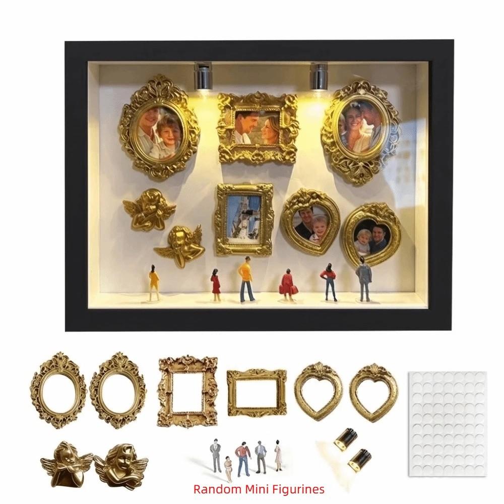 Vintage Shadow Box Frame Kit Romantic Personalized DIY Photo Decor Easy To Install