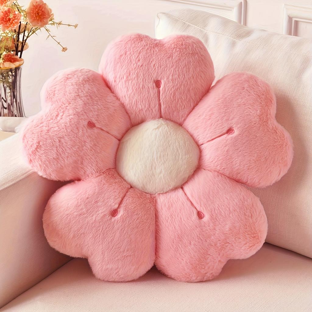 Plush Pillow Comfortable Daisy Flower Shaped - Cute Decorative Pad for Bed and Sofa, Soft Polyester Fabric