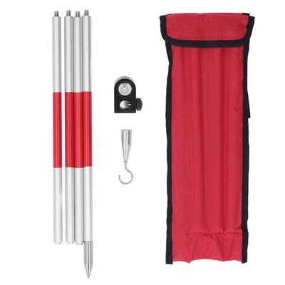 Prism Pole 4 Section Universal 1 4in Thread Aluminum Alloy Total Station Surveying Prism Rod