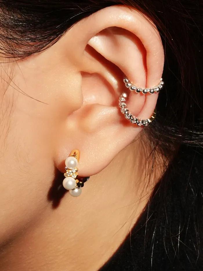 Silver Beads 925 Silver Ear Cuff E066-01H.