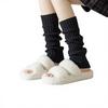 Autumn Winter Relaxed Lazy Warm Vinegar Fiber Knitted Letter Pattern Medium Thickness Socks White Calf Leg Sleeves Pile-up