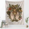 Vintage Magic Mushroom Tapestry Wall Hanging Witch Hand Mural Botanical Mystery Boho Hippie Home Decor