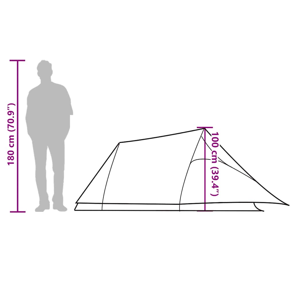2 Person Tunnel Tent Camouflage Waterproof