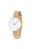 ARNE JACOBSEN BANKERS 53113-1409 30mm Watch, Nordic Design, Water Resistant (Quiet Design with No Second Hand), White Gold, Mesh Strap