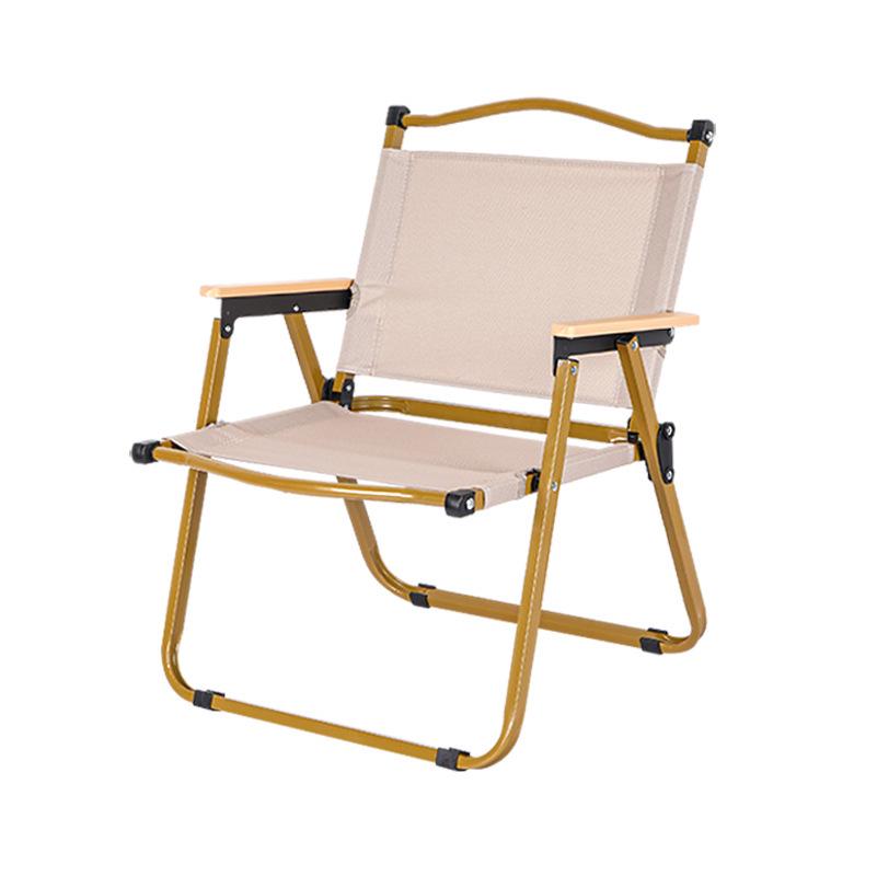 Portable Outdoor Kermit Folding Chair - Wood Grain Design for Camping and Picnics