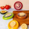4PCs Silicone film cover+ABS Fruit and Vegetable Storage Containers Set for Fridge, Onion Storage Container, Avocado keeper,Tomato Saver,and Lemon