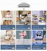 Adjustable Portable High Chair for Infants - Foldable Children's Dining Seat with Double Layer Tray