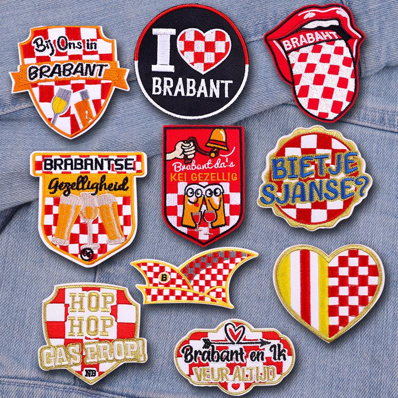 

10pcs /Set Netherland Brabant Patch Iron On Embroidered Patches For Clothing Netherland Carnival Embroidered Sew Patches