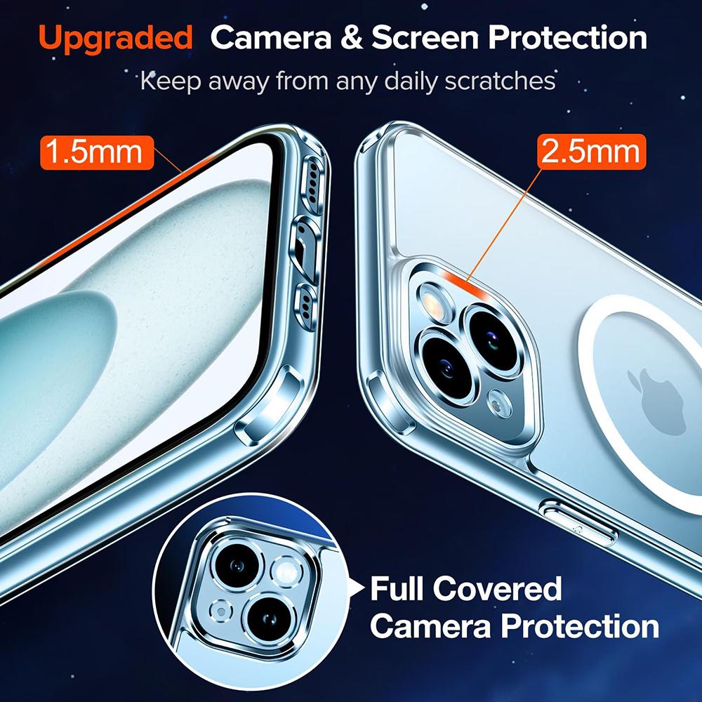 Strong Magnetic Case For iPhone 17 Air 16 15 14   11 Pro Max Plus Mini Magsafe Clear Hybrid Hard Cover Thin Soft Shell Capa