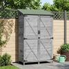 Garden Shed Gray 106 x 56 x 176.5 cm Solid Spruce Wood